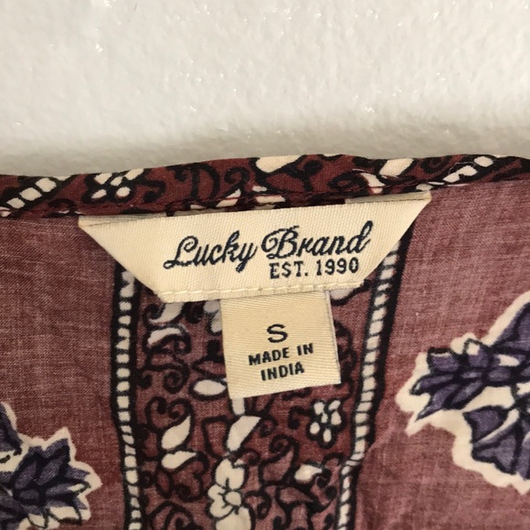 Lucky brand deep V shirt. Boho style. - Picture 3 of 4